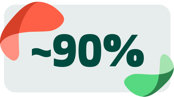 Icon indicating approximately 90%