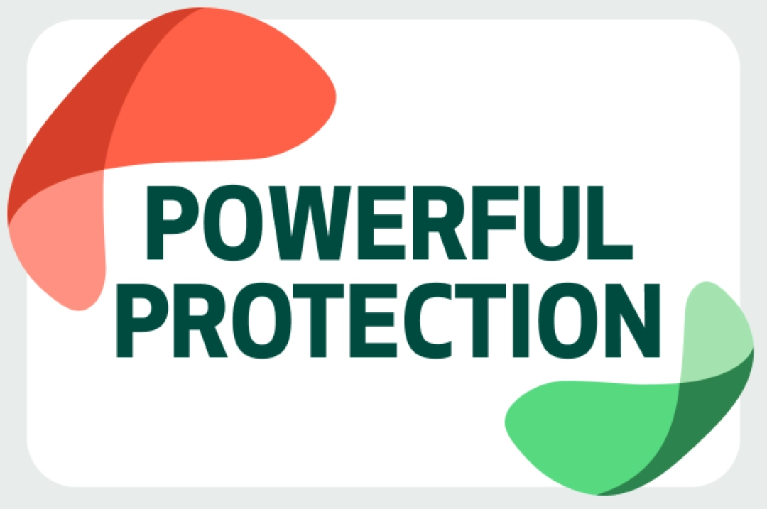 Powerful protection text Icon